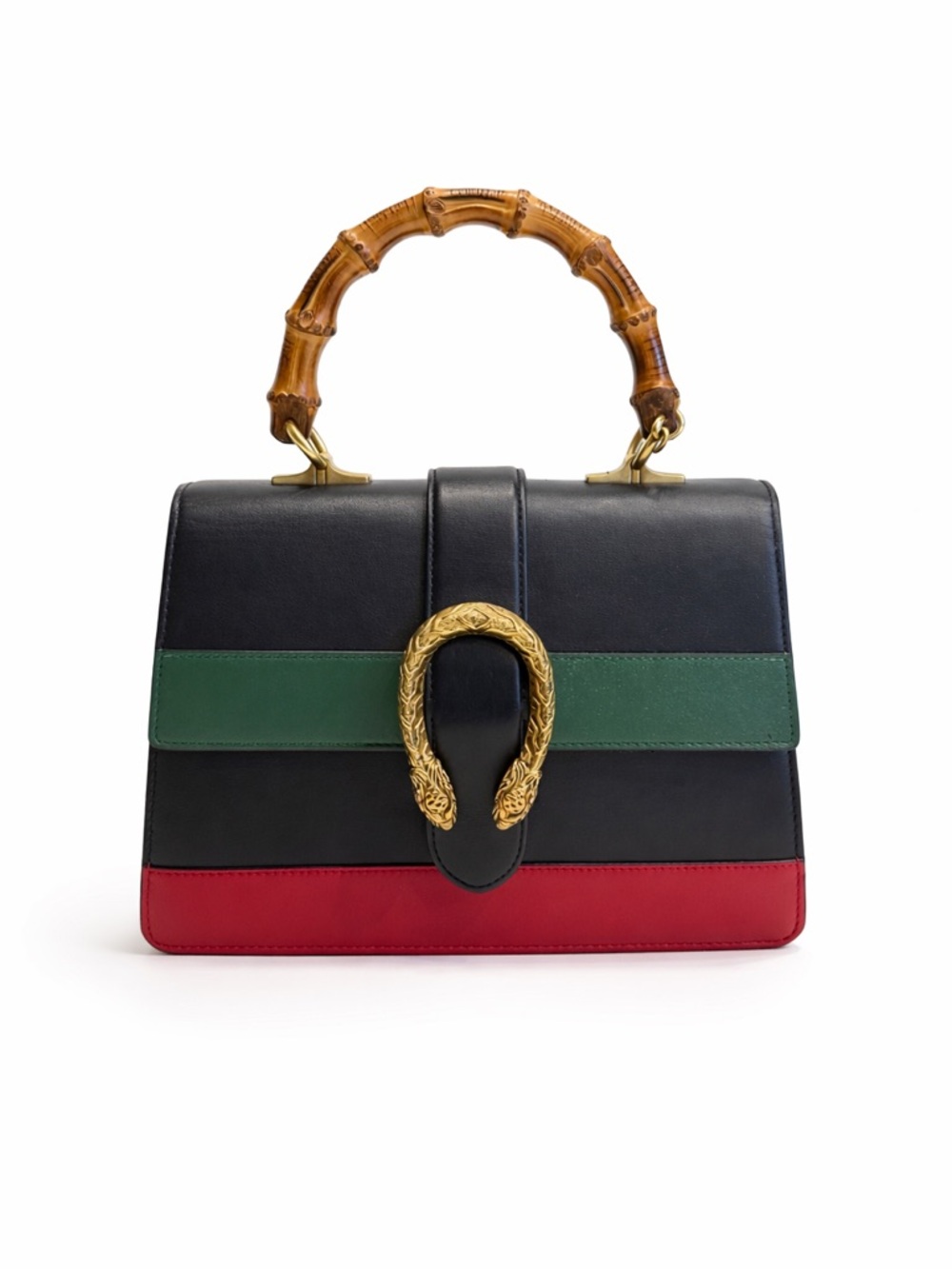 Authentic Gucci Dionysus Medium Bamboo Top Handle Bag Black Leather Crossbody - Picture 8 of 17